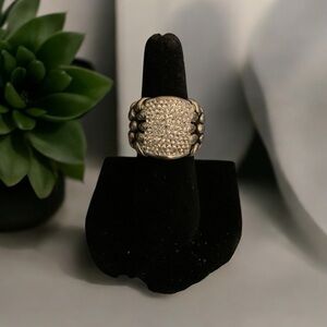 Elegant Silver Austrian Crystal Women's Ring